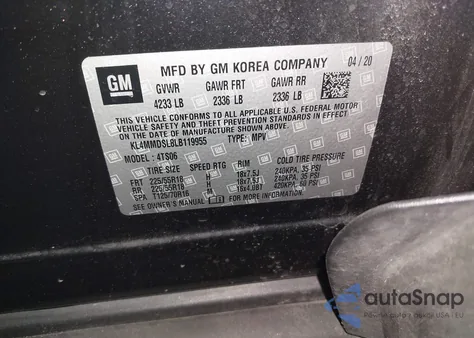 2020 Buick Encore Gx Fwd Select из США, поврежденный, VIN KL4MMDSL8LB119955